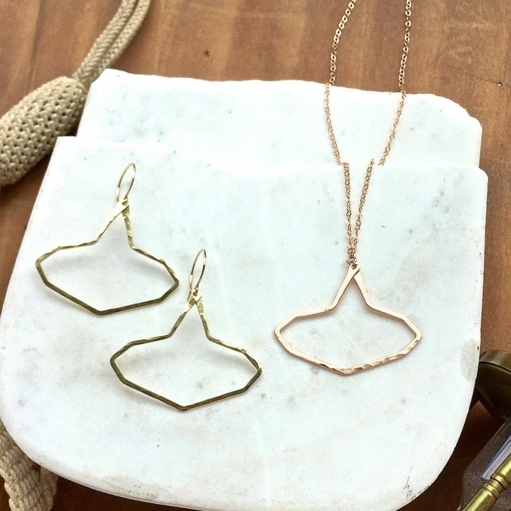 Beacon Necklace - geometric lighthouse silhouette pendant necklace - Foamy Wader