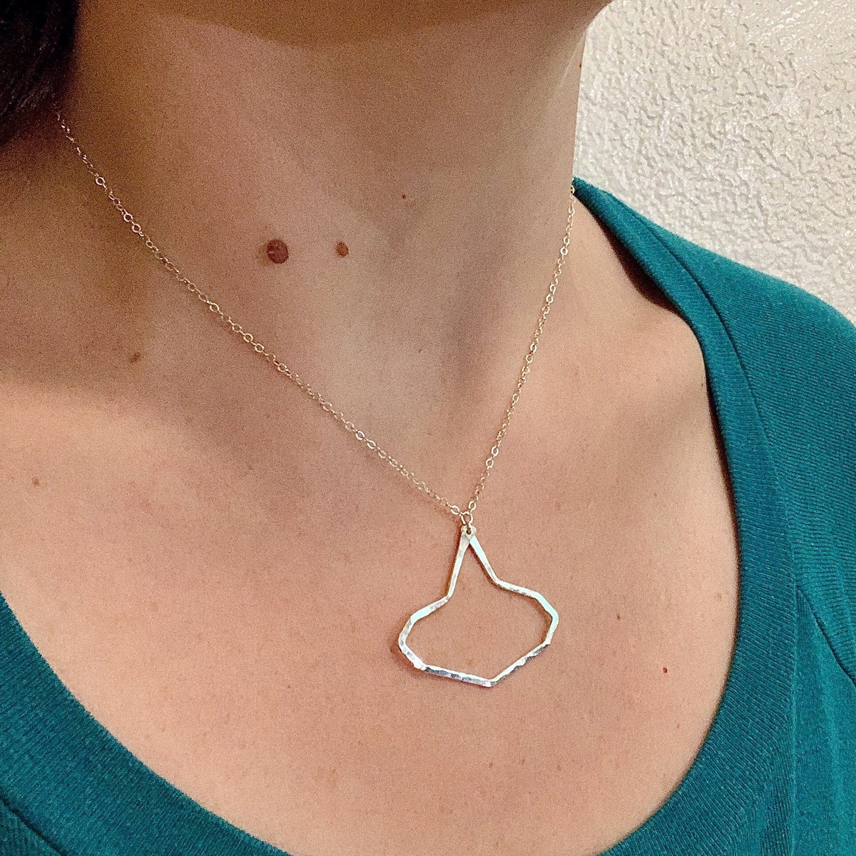 Beacon Necklace - geometric lighthouse silhouette pendant necklace - Foamy Wader