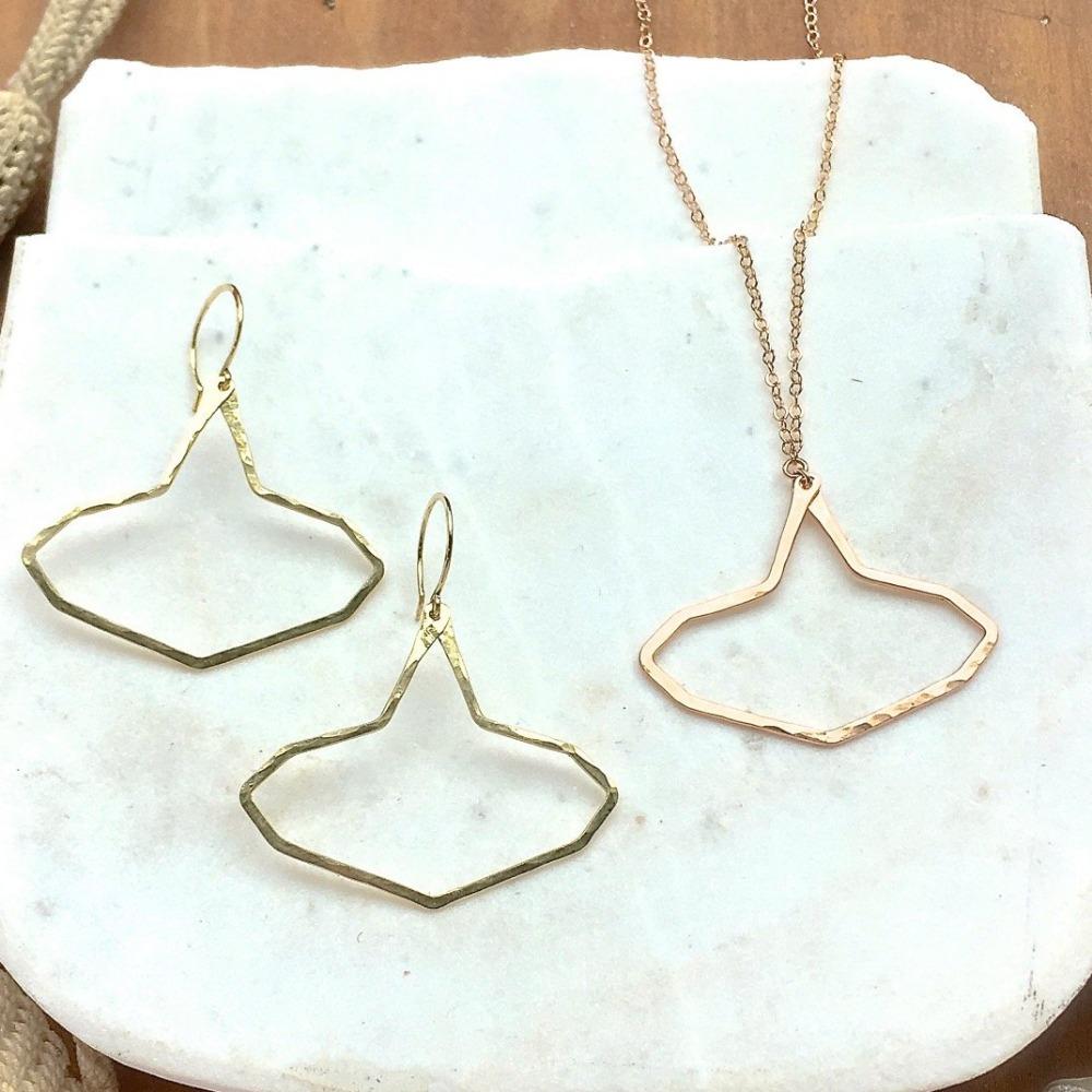 Beacon Necklace - geometric lighthouse silhouette pendant necklace - Foamy Wader