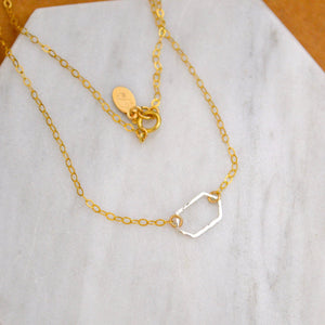 Buoy Necklace - handmade elongated hexagon silhouette charm necklace - Foamy Wader
