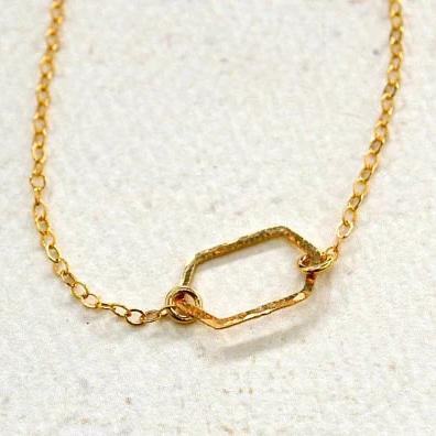 Buoy Necklace - handmade elongated hexagon silhouette charm necklace - Foamy Wader