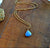 Cozumel Necklace - blue turquoise gemstone solitaire necklace in 14k gold - Foamy Wader