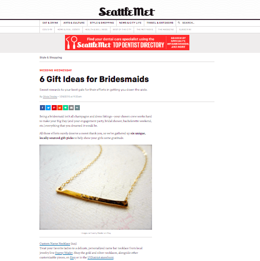 Custom Tiny Name Necklace - horizontal bar custom name necklace in gold, silver, rose gold - Foamy Wader