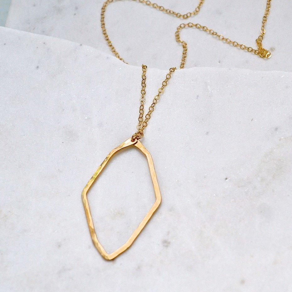 Polaris Necklace - handmade modern geometric north star pendant necklace - Foamy Wader