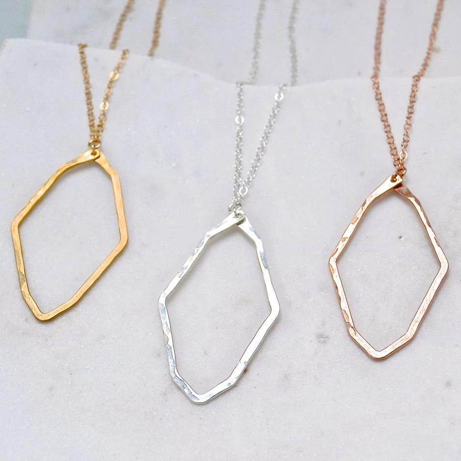 Polaris Necklace - handmade modern geometric north star pendant necklace - Foamy Wader