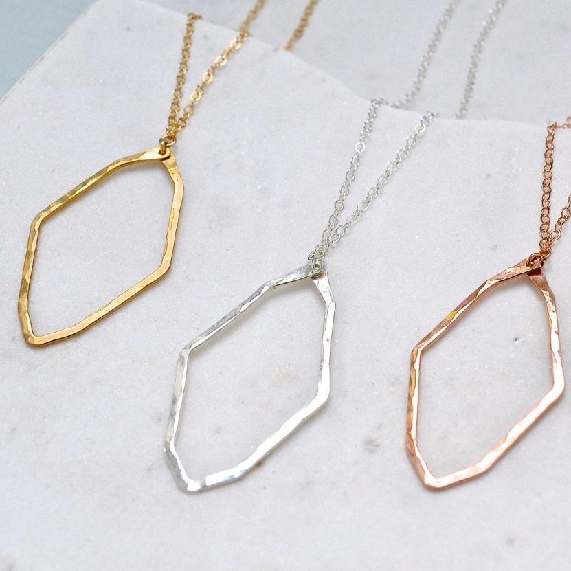 Polaris Necklace - handmade modern geometric north star pendant necklace - Foamy Wader