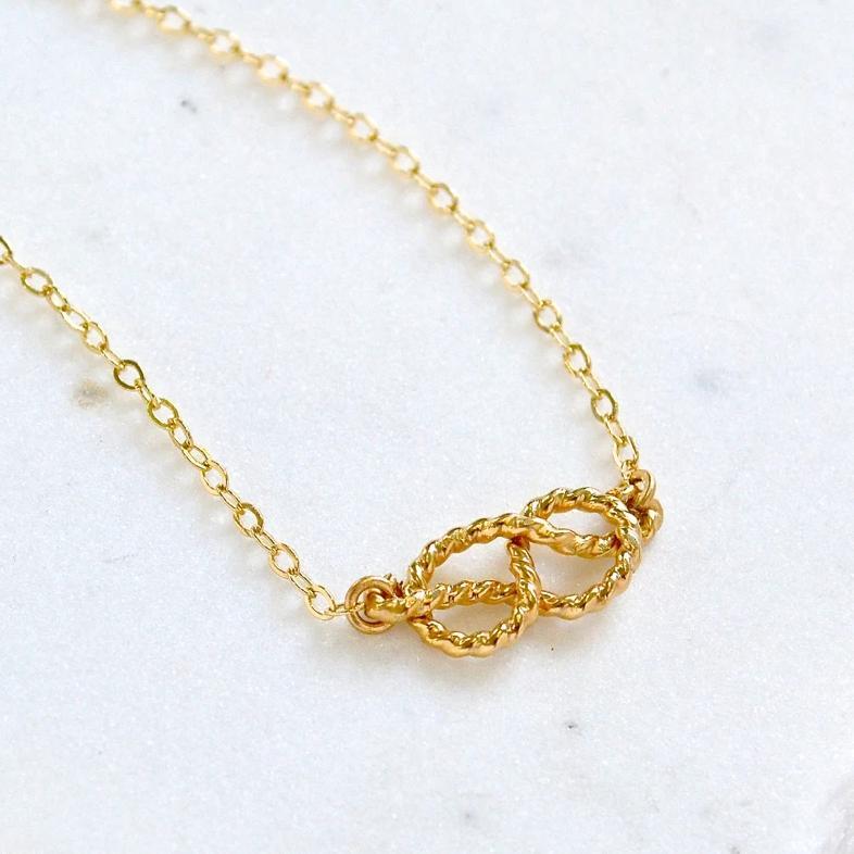 Sailor's Knot Necklace - handmade 14k gold nautical sailor's knot necklace - Foamy Wader