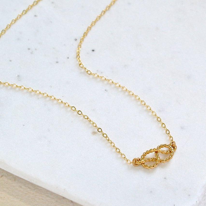 Sailor's Knot Necklace - handmade 14k gold nautical sailor's knot necklace - Foamy Wader
