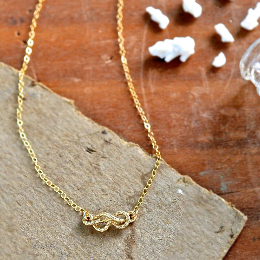 Sailor's Knot Necklace - handmade 14k gold nautical sailor's knot necklace - Foamy Wader