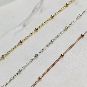 Satellite Chain Necklace - floating dot bead chain necklace made to order - Foamy Wader