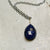 September Necklace - navy blue sapphire gemstone solitaire necklace - Foamy Wader