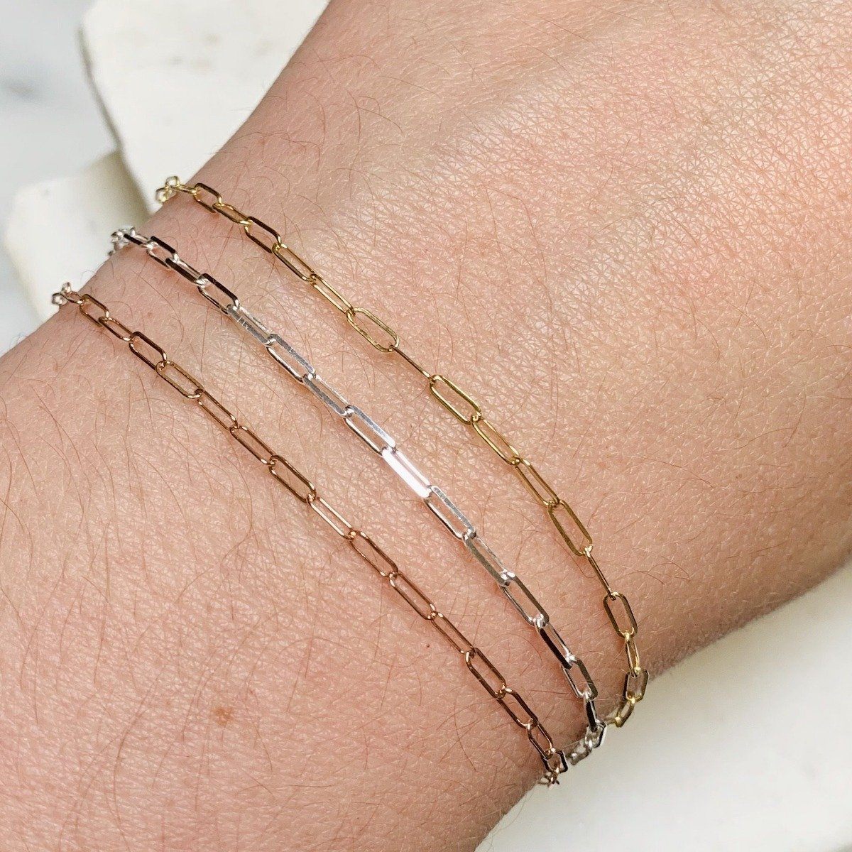 Surf Chain Necklace - sleek elongated oval chain necklace made to order - Foamy Wader