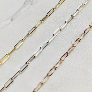Surf Chain Necklace - sleek elongated oval chain necklace made to order - Foamy Wader