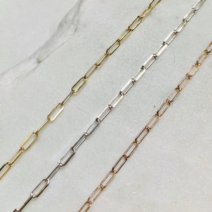 Surf Chain Necklace - sleek elongated oval chain necklace made to order - Foamy Wader