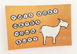 Postcard: This Goat Hates Your Butt - Ten Pack