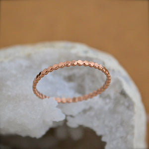 Droplets Ring - beaded dotted shimmering stacking ring in precious metals - Foamy Wader