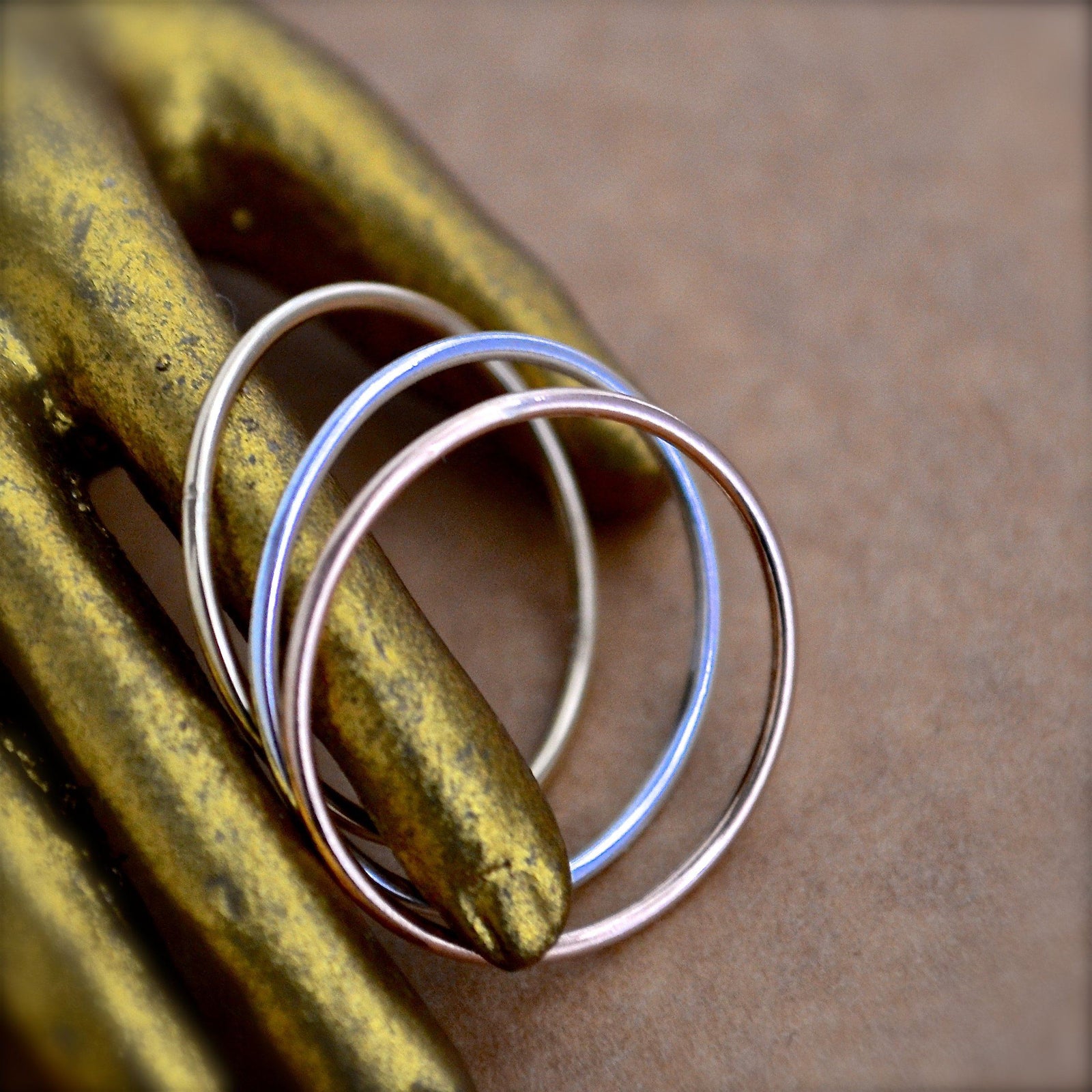 Eternity Ring - classic thin round stacking ring in precious metals - Foamy Wader