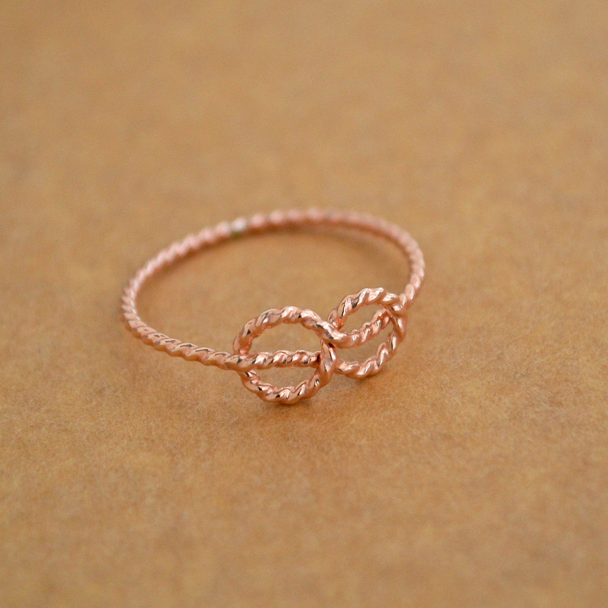 Sailor's Knot Ring - handmade nautical minimalist infinity rope knot ring - Foamy Wader