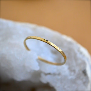 Shimmer Ring - minimalist handmade hammered precious metal stacking ring - Foamy Wader