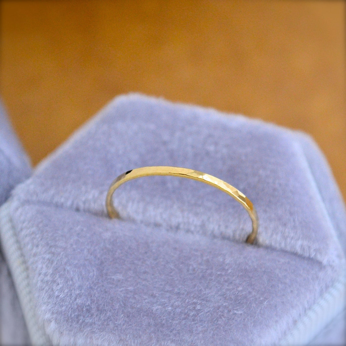Shimmer Ring - minimalist handmade hammered precious metal stacking ring - Foamy Wader