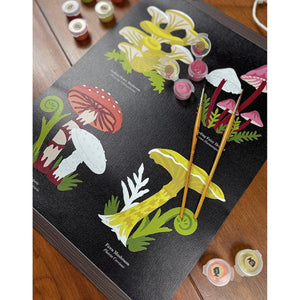DIY - Paint By Number Wall Hanging - Mushroom Taxonomy